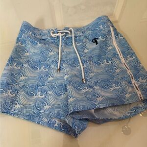 Tucann Blue Wave Pattern Swim Shorts